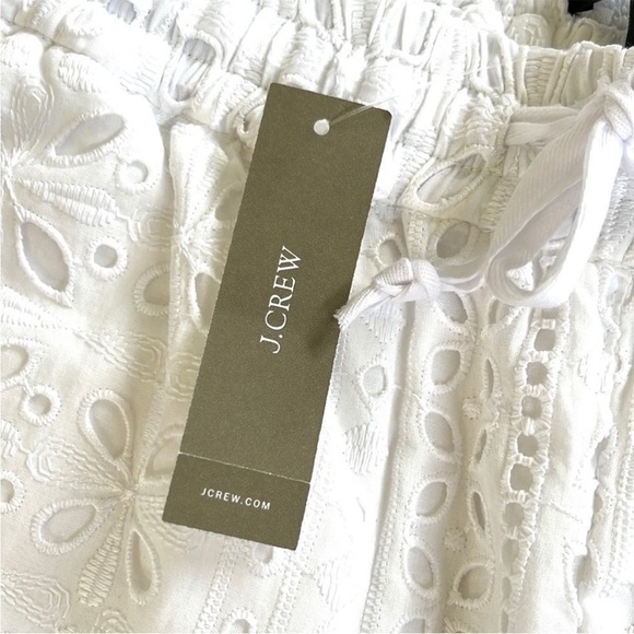 NWT J. Crew Pull-On Easy Pant White Eyelet - Picture 6 of 12